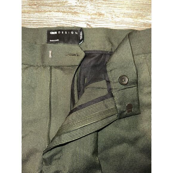 ASOS Men's Size 32x25 Green Pleated Front Straight Cuffed Hem Dress Pants. N - Picture 3 of 9
